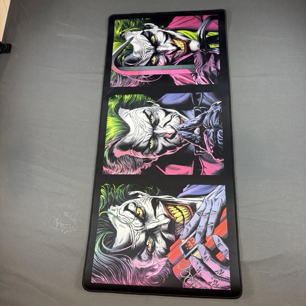 DC Comics Joker XXL Desk Mat Extra Large Mousepad 35x15 Black Gaming Pad